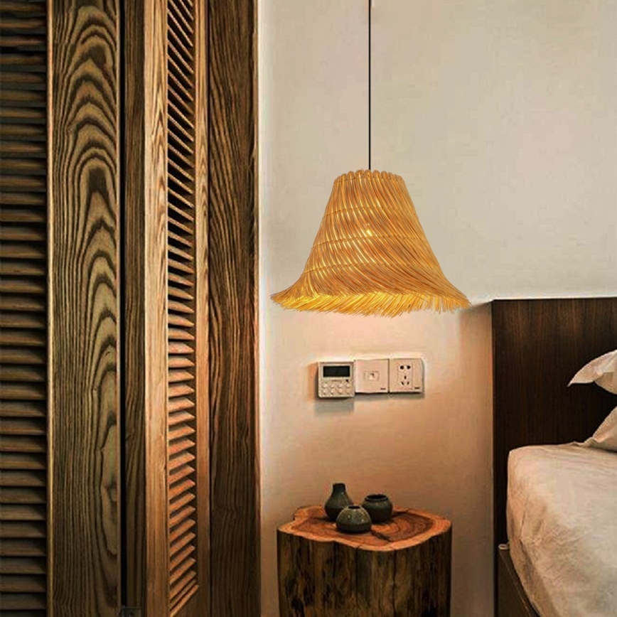 Luster na lanku NATURALEZA 1xE27/40W/230V pr. 45 cm ratan