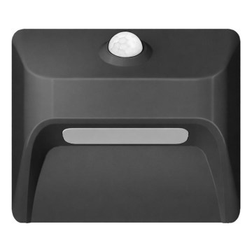 Immax 08307L - LED dobíjateľné schodiskové svietidlo s pohybovým a súmrakovým senzorom STEP LIGHT LED/0,3W/3,7V 2200 mAh IP53 čierne