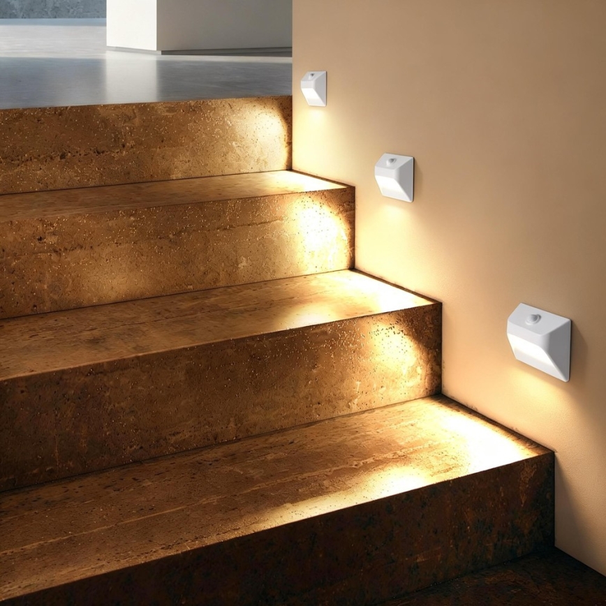 Immax 08308L - LED nabíjacie schodiskové svietidlo so senzorom STEP LIGHT LED/0,3W/3,7V 2200 mAh IP53 biela