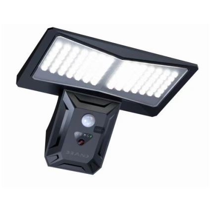 LED Solárne nástenné svietidlo so senzorom LED/2,6W/5,5V IP65 čierna