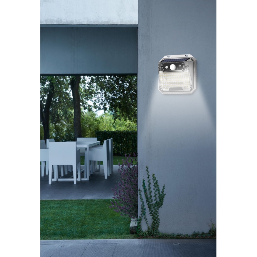 LED Solárne nástenné svietidlo so senzorom LED/3W/5,5V IP65 1200 mAh