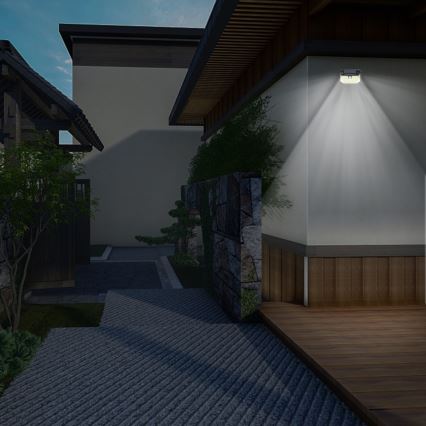 LED Solárne nástenné svietidlo so senzorom LED/4W/5,5V IP65 1200 mAh