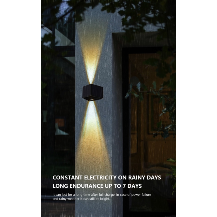 LED Solárne nástenné svietidlo so senzorom LED/2W/5V IP54 1300 mAh