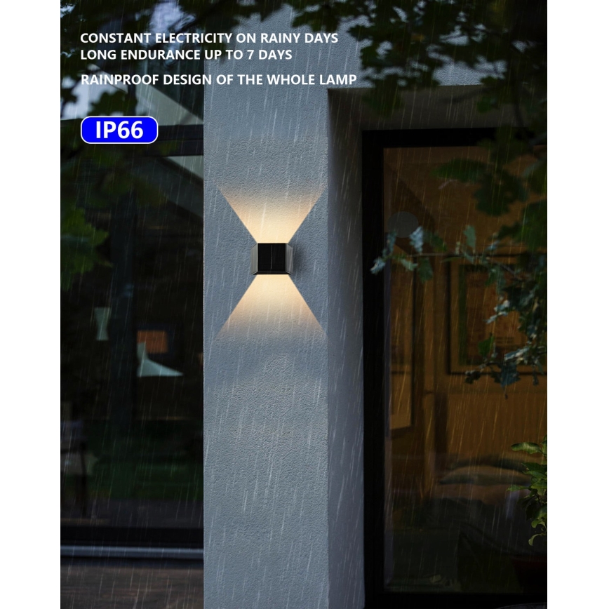 LED Solárne nástenné svietidlo so senzorom LED/2W/5V IP54 1300 mAh