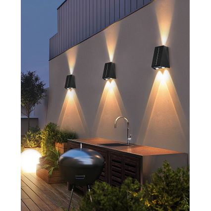 LED Solárne nástenné svietidlo so senzorom LED/2W/5V IP54 1300 mAh