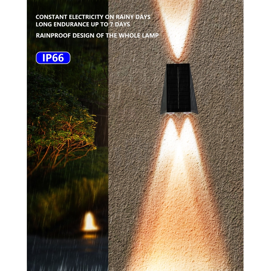 LED Solárne nástenné svietidlo so senzorom LED/2W/5V IP54 1300 mAh