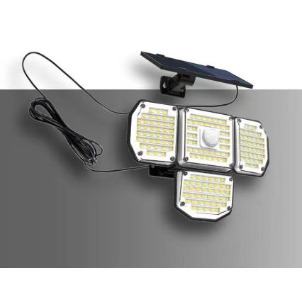 LED Solárne nástenné svietidlo so senzorom LED/5W/5,5V 3000K/6500K IP44 1200 mAh