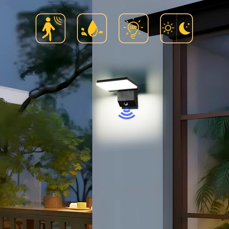 LED vonkajšie nástenné svietidlo so senzorom MODERN LED/18W/230V IP65