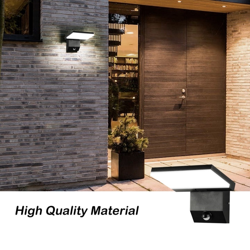 LED vonkajšie nástenné svietidlo so senzorom MODERN LED/18W/230V IP65