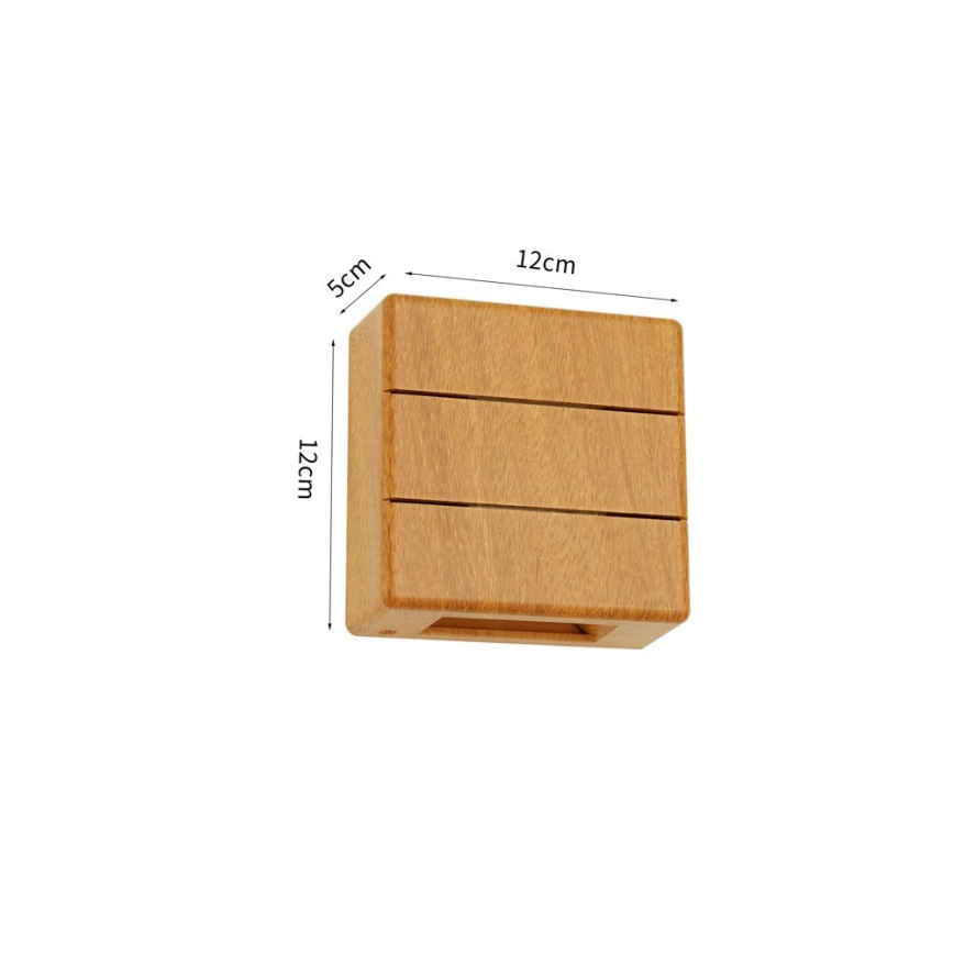 LED vonkajšie nástenné svietidlo LUXLINE LED/6W/230V 3000K IP54, dubové prevedenie