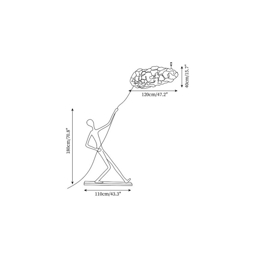Stojacia lampa SILUETTE 6xE27/40W/230V 180 cm Dream Reach