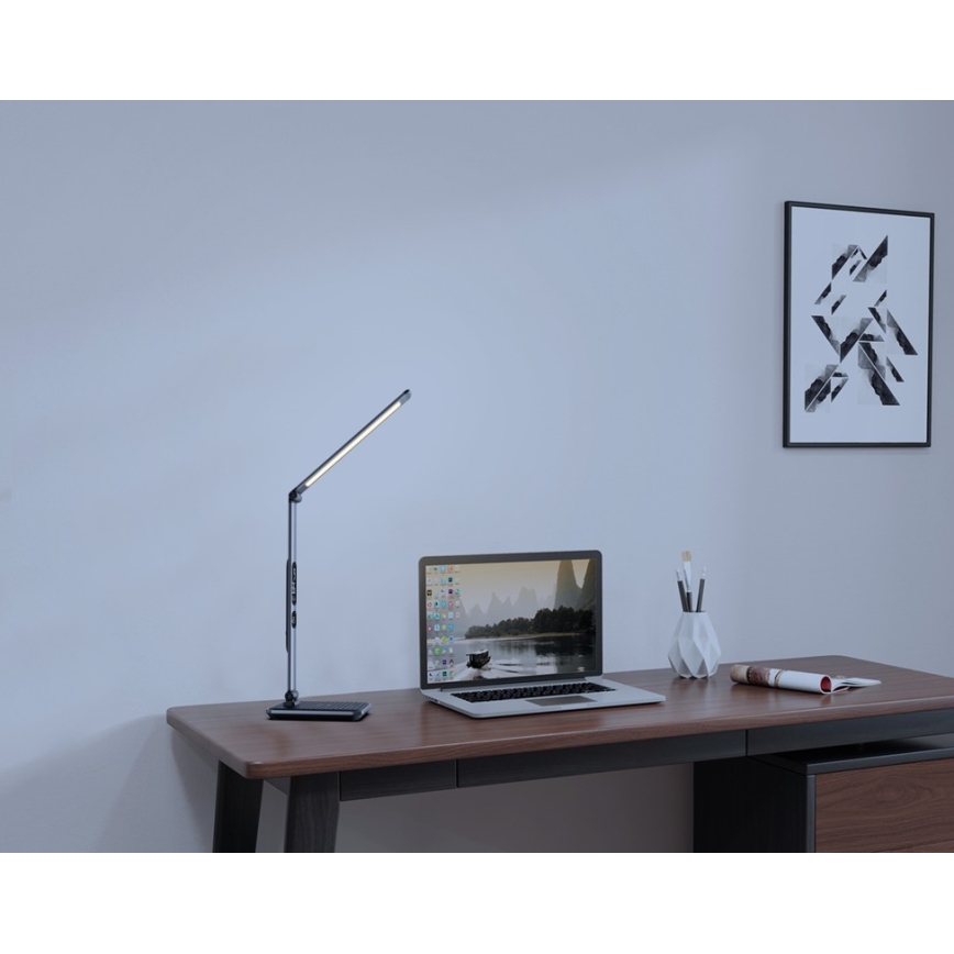 LED Stmievateľná stolná lampa LED/8,5W/230V s bezdrôtovým nabíjaním