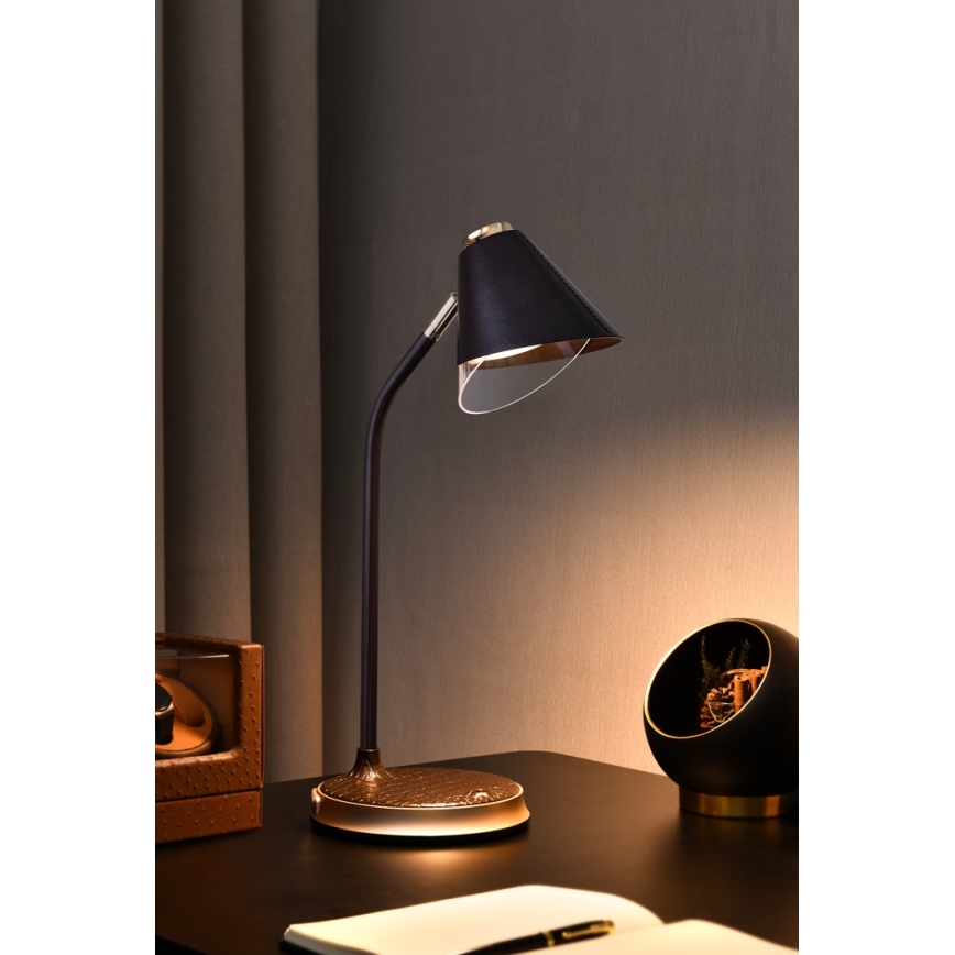 LED Stmievateľná stolná lampa s bezdrôtovým nabíjaním FINCH LED/9W/12/230V šedá/lesklý chróm