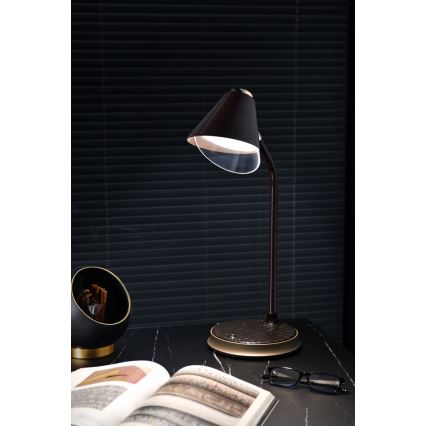 LED Stmievateľná stolná lampa s bezdrôtovým nabíjaním FINCH LED/9W/12/230V šedá/lesklý chróm