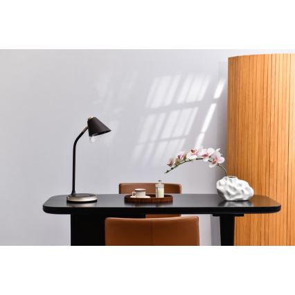 LED Stmievateľná stolná lampa s bezdrôtovým nabíjaním FINCH LED/9W/12/230V šedá/lesklý chróm