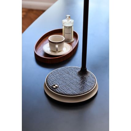 LED Stmievateľná stolná lampa s bezdrôtovým nabíjaním FINCH LED/9W/12/230V šedá/lesklý chróm