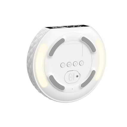 Budík s LCD displejom a bezdrôtovou Qi nabíjačkou 27W/9V 220 mAh biela