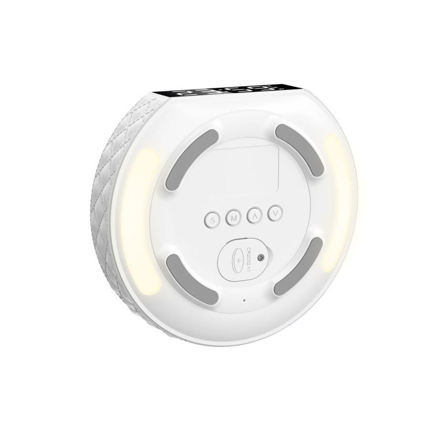 Budík s LCD displejom a bezdrôtovou Qi nabíjačkou 27W/9V 220 mAh biela