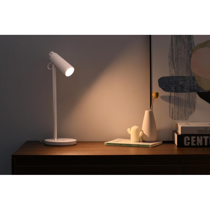 LED Stmievateľná stolná lampa s bezdrôtovým Qi nabíjaním TIT LED/12W/230V biela