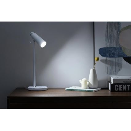 LED Stmievateľná stolná lampa s bezdrôtovým Qi nabíjaním TIT LED/12W/230V biela