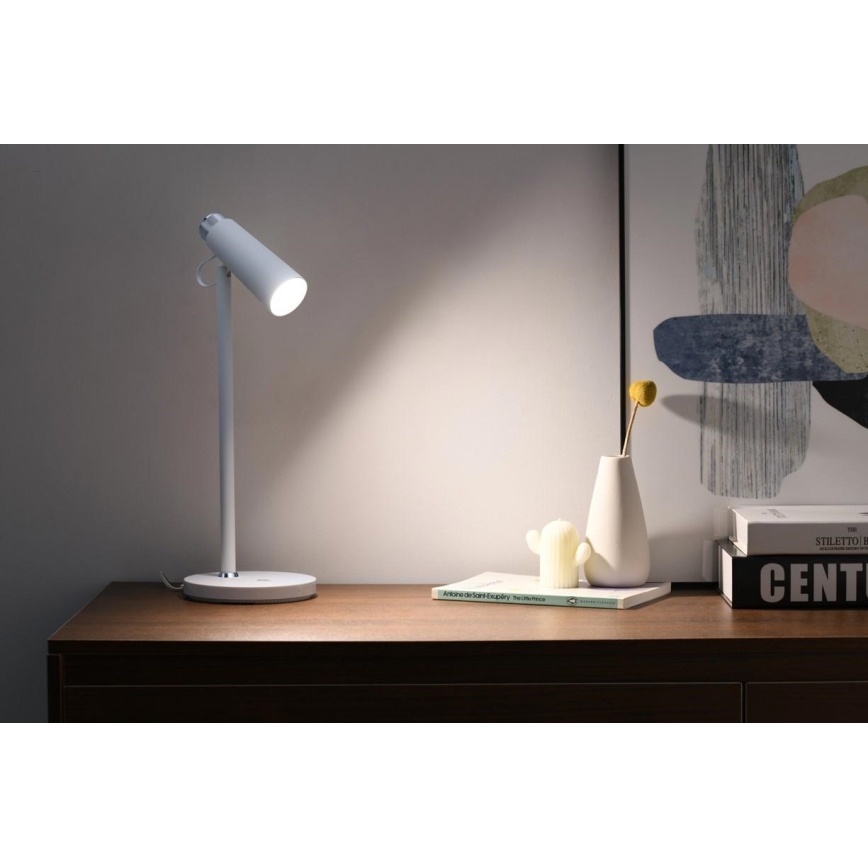LED Stmievateľná stolná lampa s bezdrôtovým Qi nabíjaním TIT LED/12W/230V biela