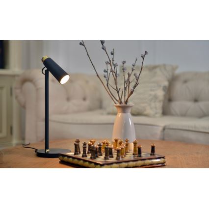 LED Stmievateľná stolná lampa s bezdrôtovým Qi nabíjaním TIT LED/12W/230V čierna