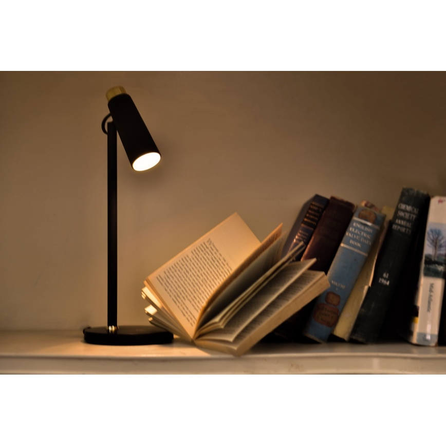 LED Stmievateľná stolná lampa s bezdrôtovým Qi nabíjaním TIT LED/12W/230V čierna