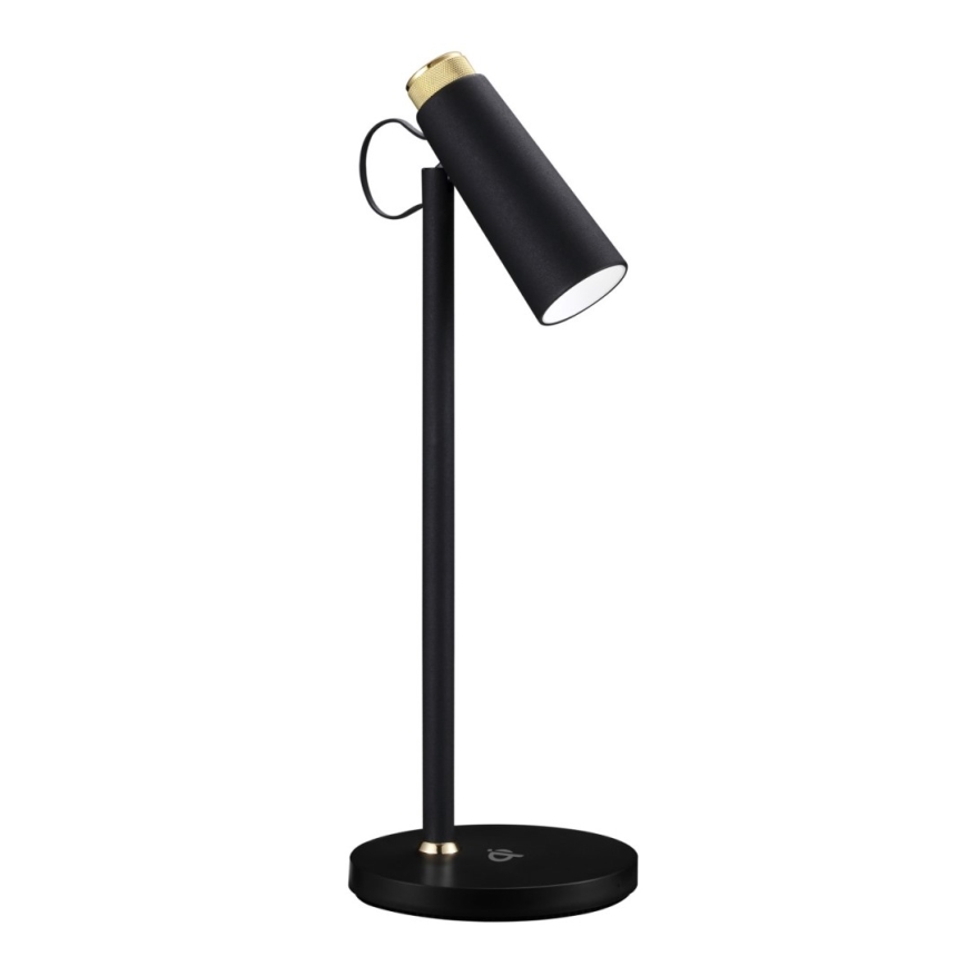 LED Stmievateľná stolná lampa s bezdrôtovým Qi nabíjaním TIT LED/12W/230V čierna