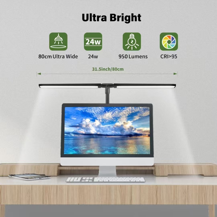 LED Flexibilné stmievateľné osvetlenie monitora OFFICE LED/24W/230V 2700-6300K CRI 95