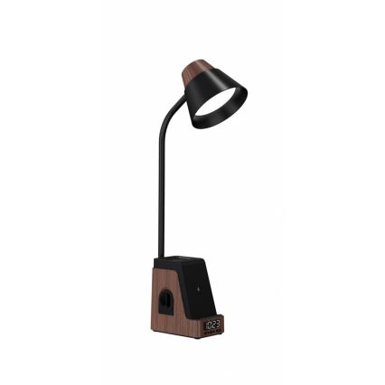 LED+CCT Stmievateľná stolová lampa s bezdrôtovým nabíjaním QI IDEAL LED/8W/230V 2700/4000/5000K hnedá
