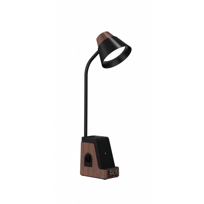 LED+CCT Stmievateľná stolová lampa s bezdrôtovým nabíjaním QI IDEAL LED/8W/230V 2700/4000/5000K hnedá