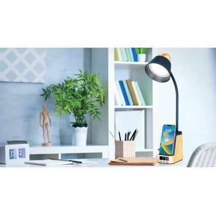 LED+CCT Stmievateľná stolná lampa s bezdrôtovým nabíjaním QI IDEAL LED/8W/230V 2700/4000/5000K béžová