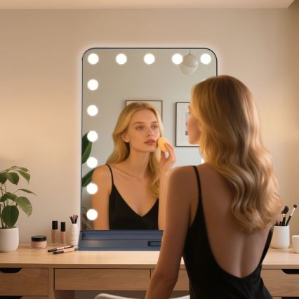 Stmievateľné LED make-up zrkadlo HOLLYWOOD LED/18W/230V 3000/4200/6000K sivé