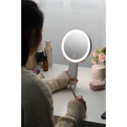 Immax 09103L - LED+CCT Stmievateľné kozmetické zrkadlo SWEET LED/3W/5V biela