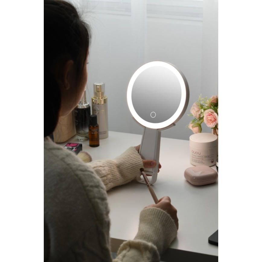 Immax 09103L - LED+CCT Stmievateľné kozmetické zrkadlo SWEET LED/3W/5V biela