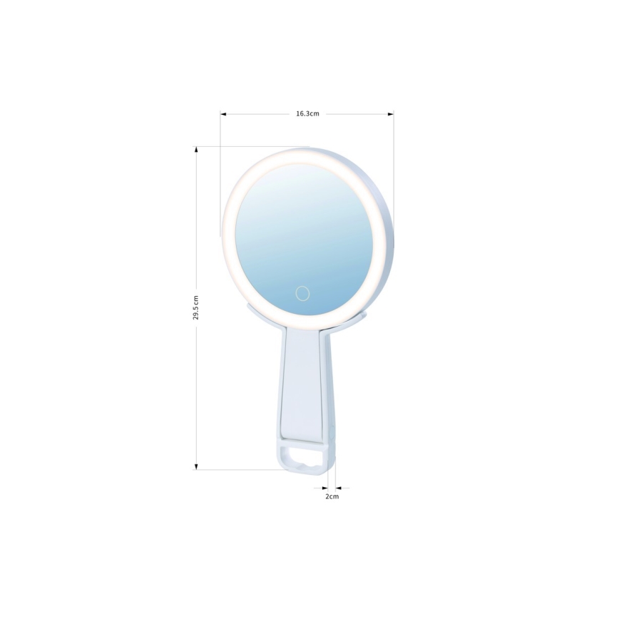 Immax 09103L - LED+CCT Stmievateľné kozmetické zrkadlo SWEET LED/3W/5V biela