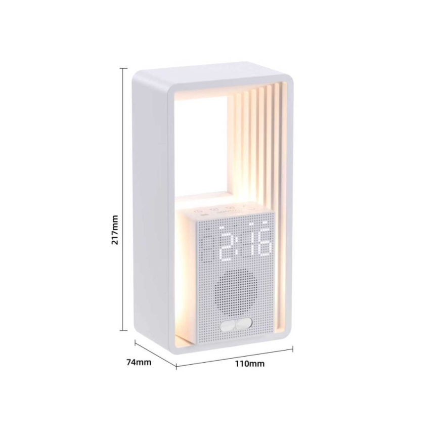LED Stolná lampa s budíkom a nabíjaním CALM LED/3,5W/5V