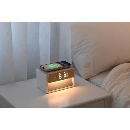 LED stolná lampa s budíkom a nabíjaním CALM LED/1,2W/5V