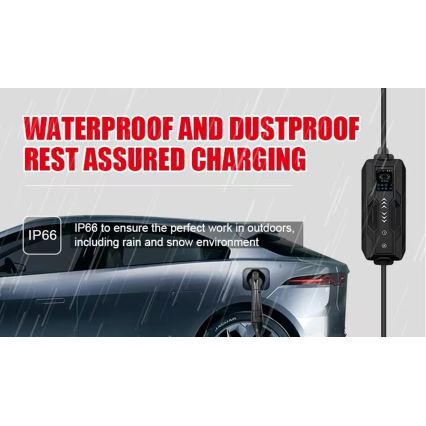 Immax - Nabíjacia stanica EV pre elektromobily AC Type 2, 16 A/380 V + zástrčka 230 V, 11 kW, 5 m, Tuya