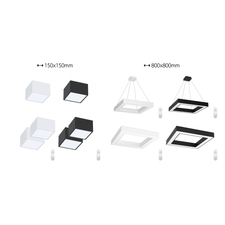 Immax NEO 07072L - LED Stmievateľné stropné svietidlo CANTO LED/60W/230V 80x80 cm Tuya + diaľkové ovládanie