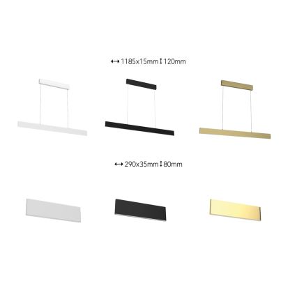 Immax Neo 07128L - LED  Stmievateľný luster na lanku LISTON zlatá LED/18W/230V ZigBee + diaľkové ovládanie Tuya