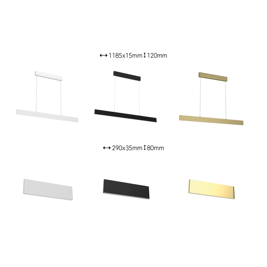Immax Neo 07128L - LED  Stmievateľný luster na lanku LISTON zlatá LED/18W/230V ZigBee + diaľkové ovládanie Tuya