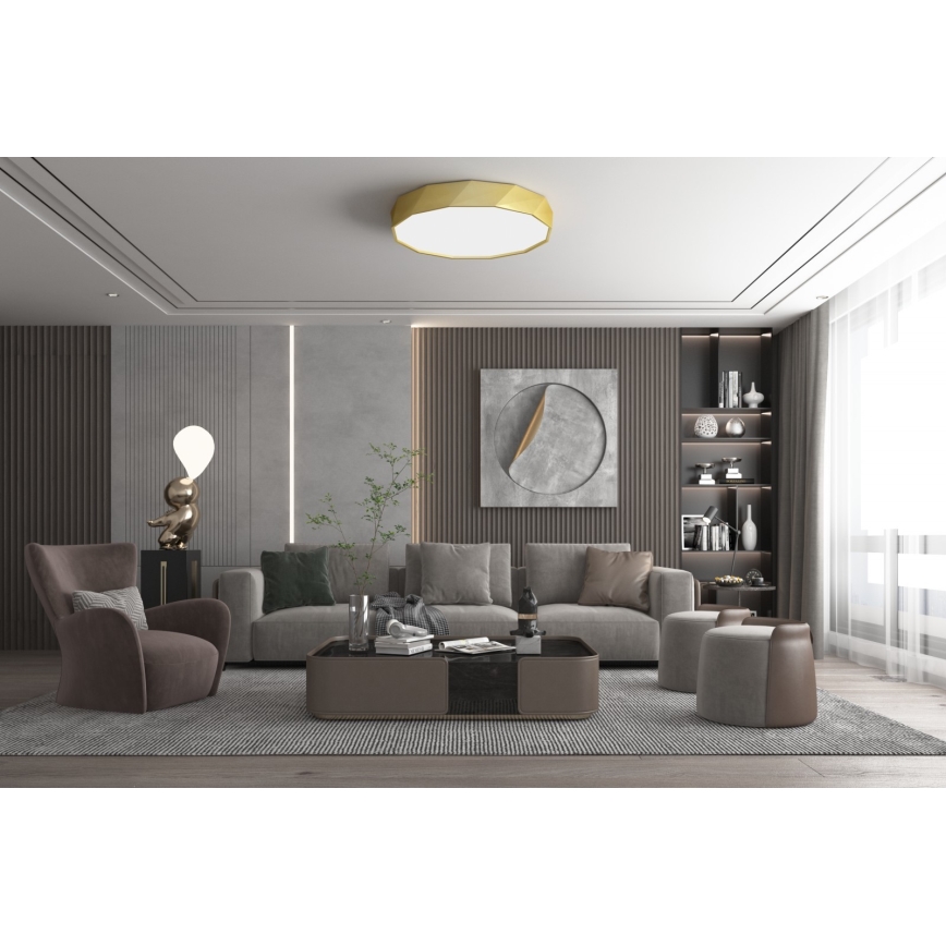 Immax NEO 07132-G80 - LED SMART Stmievateľné stropné svietidlo DIAMANTE LED/60W/230V zlatá 80 cm Tuya ZigBee + diaľkové ovládanie