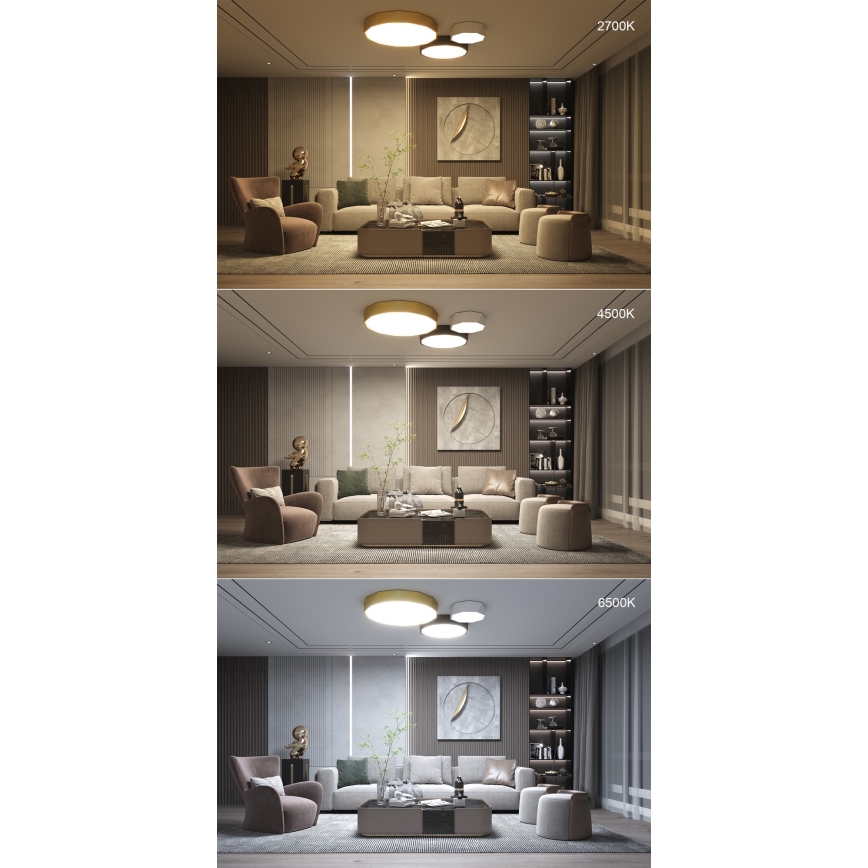 Immax NEO 07132-G80 - LED SMART Stmievateľné stropné svietidlo DIAMANTE LED/60W/230V zlatá 80 cm Tuya ZigBee + diaľkové ovládanie