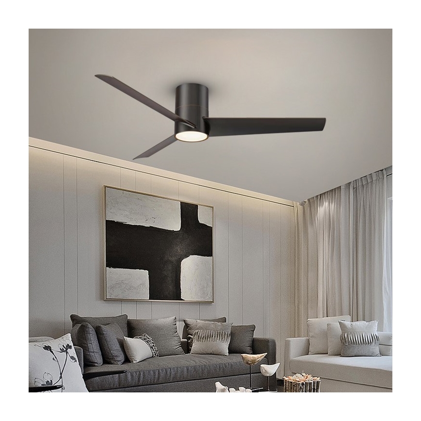 Immax NEO 07135-B - LED Stmievateľný stropný ventilátor FRESH LED/18W/230V Wi-Fi Tuya čierna + diaľkové ovládanie