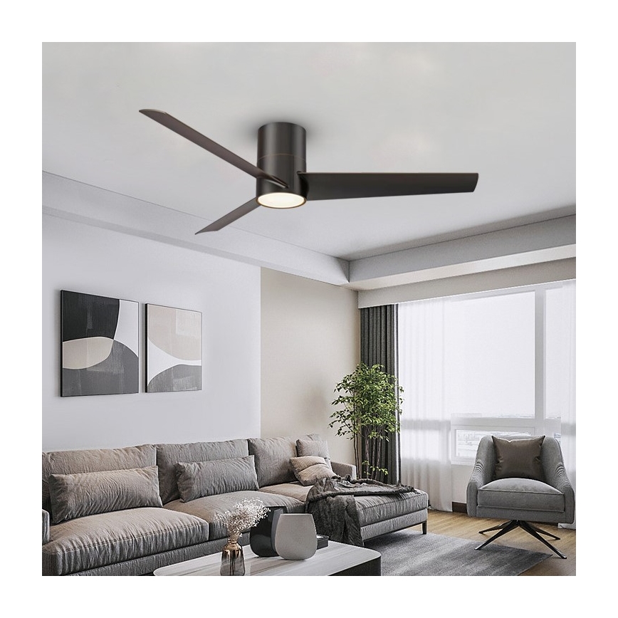 Immax NEO 07135-B - LED Stmievateľný stropný ventilátor FRESH LED/18W/230V Wi-Fi Tuya čierna + diaľkové ovládanie