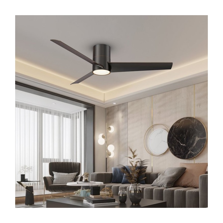 Immax NEO 07135-B - LED Stmievateľný stropný ventilátor FRESH LED/18W/230V Wi-Fi Tuya čierna + diaľkové ovládanie