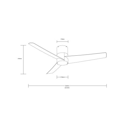 Immax NEO 07135-B - LED Stmievateľný stropný ventilátor FRESH LED/18W/230V Wi-Fi Tuya čierna + diaľkové ovládanie