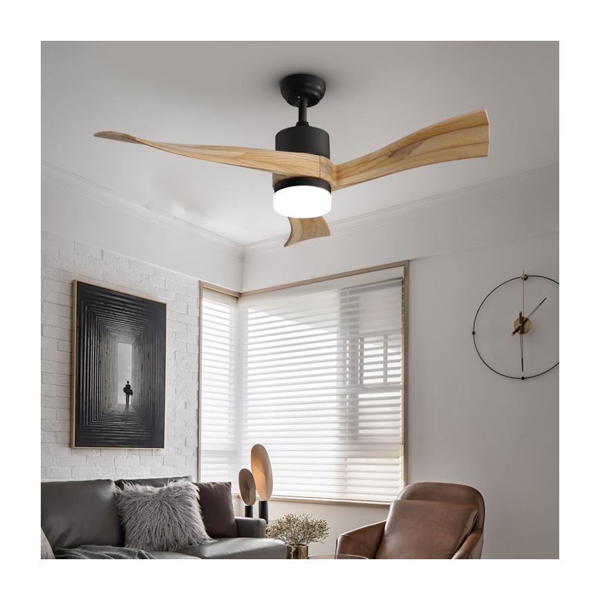 Immax NEO 07136-B - LED Stmievateľný stropný ventilátor SOFISTICADO LED/18W/230V dub Wi-Fi Tuya + diaľkové ovládanie