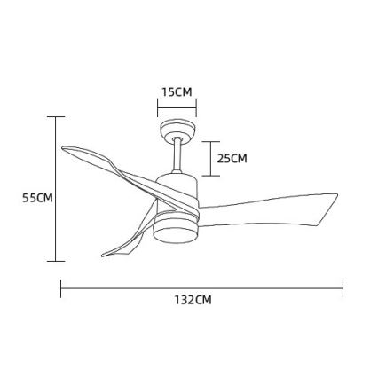 Immax NEO 07136-B - LED Stmievateľný stropný ventilátor SOFISTICADO LED/18W/230V dub Wi-Fi Tuya + diaľkové ovládanie